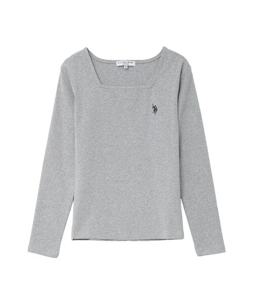 U.S. POLO ASSN.（ユーエスポロアッスン）の「[ U.S. POLO ASSN. ] M L 選べるタイプ長袖Tシャツ（Tシャツ/カットソー・レディース・ブラック/アイボリー/杢グレー/グレイッシュベージュ/ブラック系/グレー系/ベージュ系/アイボリー系・M/L/M1/L1）」の5枚目の写真