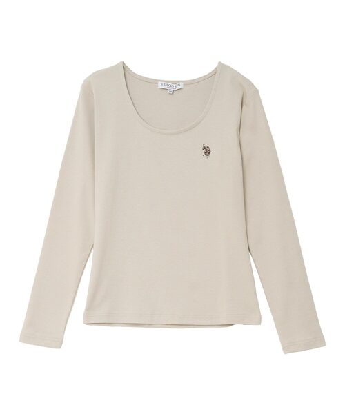 U.S. POLO ASSN.（ユーエスポロアッスン）の「[ U.S. POLO ASSN. ] M L 選べるタイプ長袖Tシャツ（Tシャツ/カットソー・レディース・ブラック/アイボリー/杢グレー/グレイッシュベージュ/ブラック系/グレー系/ベージュ系/アイボリー系・M/L/M1/L1）」の6枚目の写真