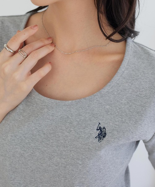 U.S. POLO ASSN.（ユーエスポロアッスン）の「[ U.S. POLO ASSN. ] M L 選べるタイプ長袖Tシャツ（Tシャツ/カットソー・レディース・ブラック/アイボリー/杢グレー/グレイッシュベージュ/ブラック系/グレー系/ベージュ系/アイボリー系・M/L/M1/L1）」の15枚目の写真