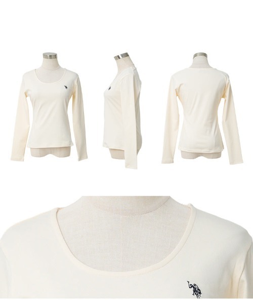 U.S. POLO ASSN.（ユーエスポロアッスン）の「[ U.S. POLO ASSN. ] M L 選べるタイプ長袖Tシャツ（Tシャツ/カットソー・レディース・ブラック/アイボリー/杢グレー/グレイッシュベージュ/ブラック系/グレー系/ベージュ系/アイボリー系・M/L/M1/L1）」の17枚目の写真
