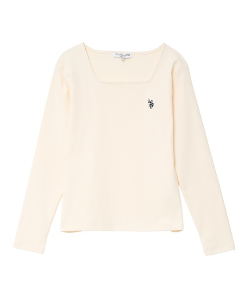 U.S. POLO ASSN.（ユーエスポロアッスン）の「[ U.S. POLO ASSN. ] M L 選べるタイプ長袖Tシャツ（Tシャツ/カットソー・レディース・ブラック/アイボリー/杢グレー/グレイッシュベージュ/ブラック系/グレー系/ベージュ系/アイボリー系・M/L/M1/L1）」の21枚目の写真