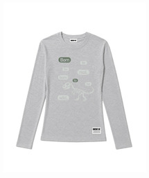 セミクロップド be wild 長袖Tシャツ [グレーメランジ]