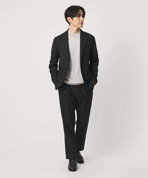 BEAUTY&YOUTH UNITED ARROWS（ビューティーアンドユースユナイテッドアローズ）の「ストレッチ ウールブレンド ワンプリーツ テーパード パンツ NO.5 セットアップ対応（その他パンツ・メンズ・ダークグレー/ブラック・S/L/M/XL）」の4枚目の写真