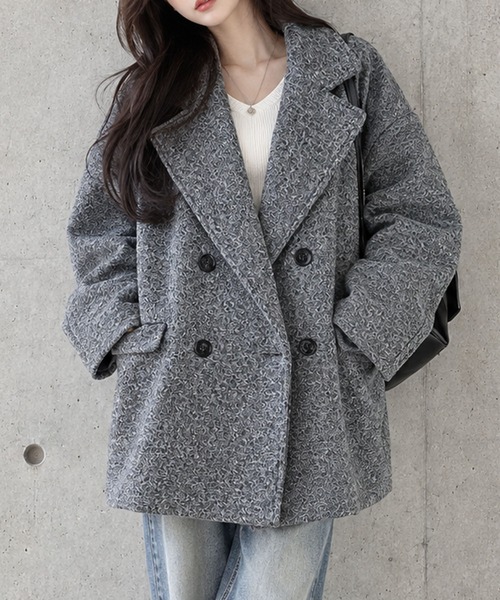 GLAMOROUS JANE(グラマラスジェーン)の「カールシャギーダブルコート(チェスターコート・レディース・アイボリー/ブラウン/ブラック/チャコールグレー・FREE)」の18枚目の写真