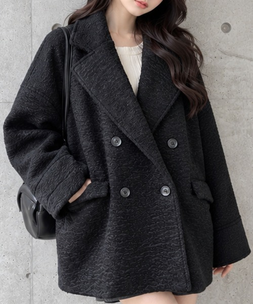 GLAMOROUS JANE(グラマラスジェーン)の「カールシャギーダブルコート(チェスターコート・レディース・アイボリー/ブラウン/ブラック/チャコールグレー・FREE)」の10枚目の写真