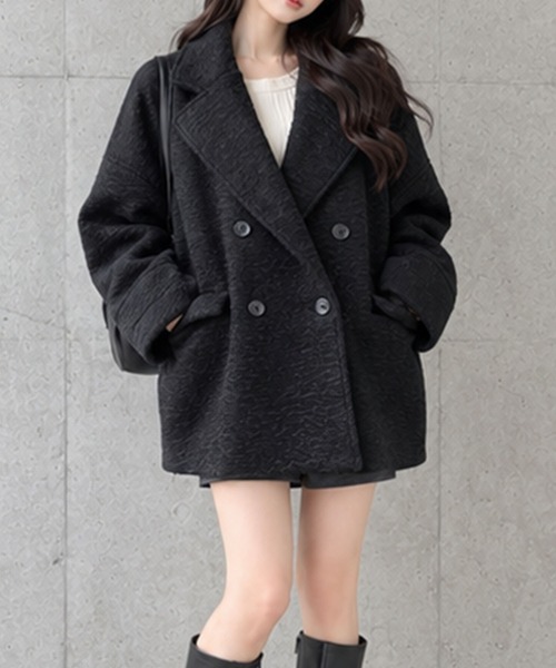 GLAMOROUS JANE(グラマラスジェーン)の「カールシャギーダブルコート(チェスターコート・レディース・アイボリー/ブラウン/ブラック/チャコールグレー・FREE)」の11枚目の写真