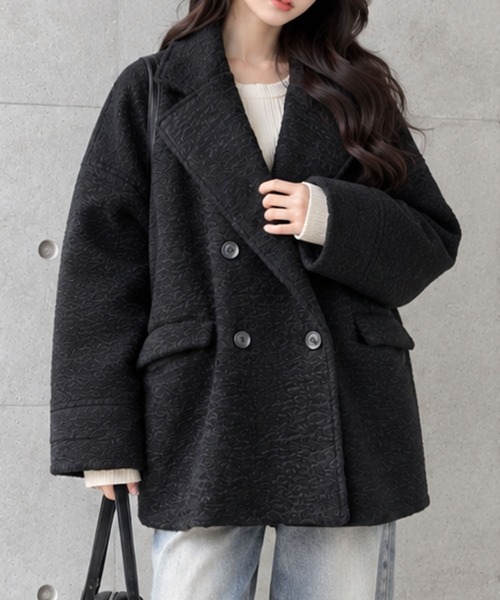 GLAMOROUS JANE(グラマラスジェーン)の「カールシャギーダブルコート(チェスターコート・レディース・アイボリー/ブラウン/ブラック/チャコールグレー・FREE)」の14枚目の写真