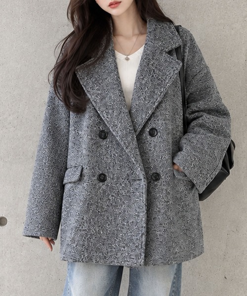 GLAMOROUS JANE(グラマラスジェーン)の「カールシャギーダブルコート(チェスターコート・レディース・アイボリー/ブラウン/ブラック/チャコールグレー・FREE)」の19枚目の写真