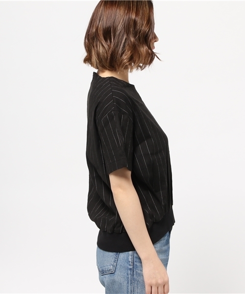 AZUL ENCANTO（アズールエンカント）の「裾リブ丸首ブラウス（シャツ/ブラウス・レディース・ブラック系その他/ホワイト系その他・MEDIUM/SMALL/LARGE）」の4枚目の写真