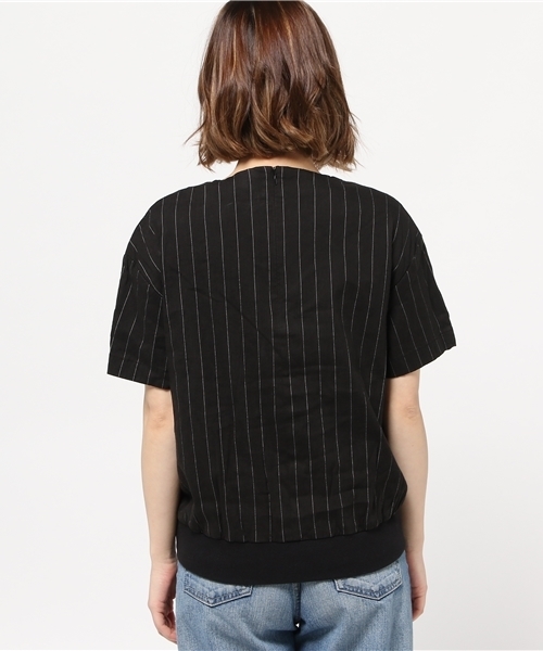 AZUL ENCANTO（アズールエンカント）の「裾リブ丸首ブラウス（シャツ/ブラウス・レディース・ブラック系その他/ホワイト系その他・MEDIUM/SMALL/LARGE）」の5枚目の写真