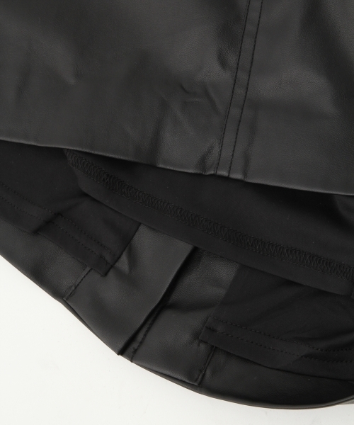 A part by（アパートバイ）の「フェイクレザータイトスカート 732498 （スカート・レディース・ベージュ/ブラック・MEDIUM/LARGE）」の3枚目の写真