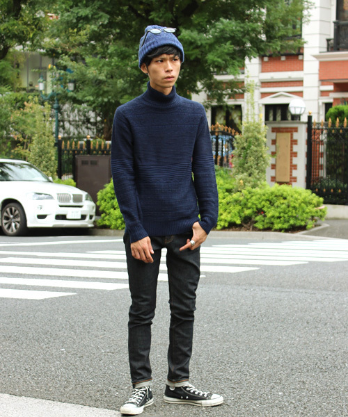 ESSENTIAL GARMENT MEN'S BIGI（エッセンシャルガーメントメンズビギ）の「タートルネックニット/パネルリンクス柄（ニット/セーター・メンズ・ネイビー/カーキ/ホワイト・S/M/L）」の14枚目の写真