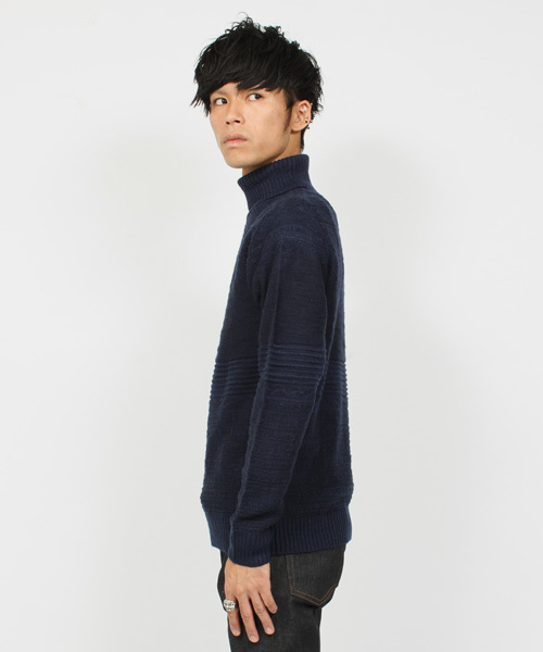 ESSENTIAL GARMENT MEN'S BIGI（エッセンシャルガーメントメンズビギ）の「タートルネックニット/パネルリンクス柄（ニット/セーター・メンズ・ネイビー/カーキ/ホワイト・S/M/L）」の16枚目の写真