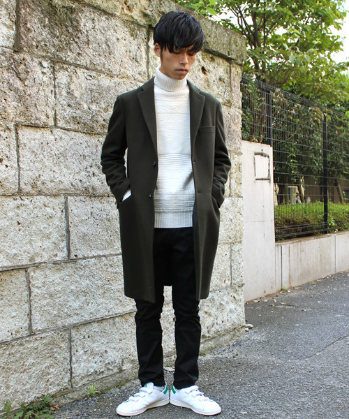 ESSENTIAL GARMENT MEN'S BIGI（エッセンシャルガーメントメンズビギ）の「タートルネックニット/パネルリンクス柄（ニット/セーター・メンズ・ネイビー/カーキ/ホワイト・S/M/L）」の6枚目の写真