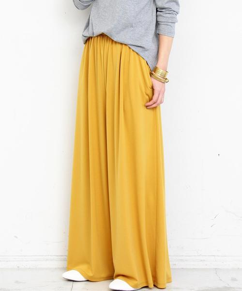 BEAUTY&YOUTH UNITED ARROWS（ビューティーアンドユースユナイテッドアローズ）の「BY∴ ジャージータックワイドパンツ　-手洗い可能- ◆（その他パンツ・レディース・ネイビー/マスタード/ブラック・FREE）」の3枚目の写真