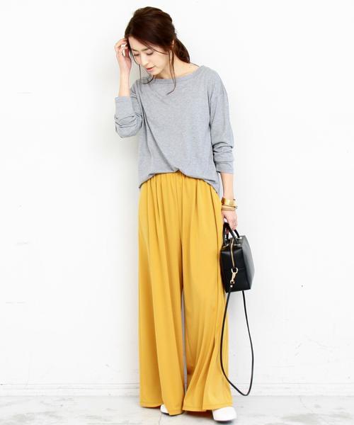 BEAUTY&YOUTH UNITED ARROWS（ビューティーアンドユースユナイテッドアローズ）の「BY∴ ジャージータックワイドパンツ　-手洗い可能- ◆（その他パンツ・レディース・ネイビー/マスタード/ブラック・FREE）」の15枚目の写真