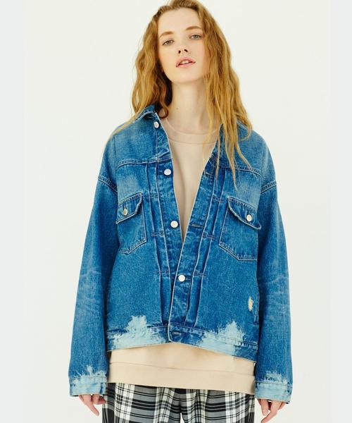 monkey time DISTRESD DENIM TRUCKER JKT(L monkey time DISTRESD DENIM TRUCKER JKT(L