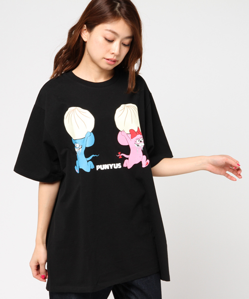 PUNYUS（プニュズ）の「マウスカップルT（Tシャツ/カットソー・レディース・ブラック/ホワイト/杢グレー・3/4）」の11枚目の写真