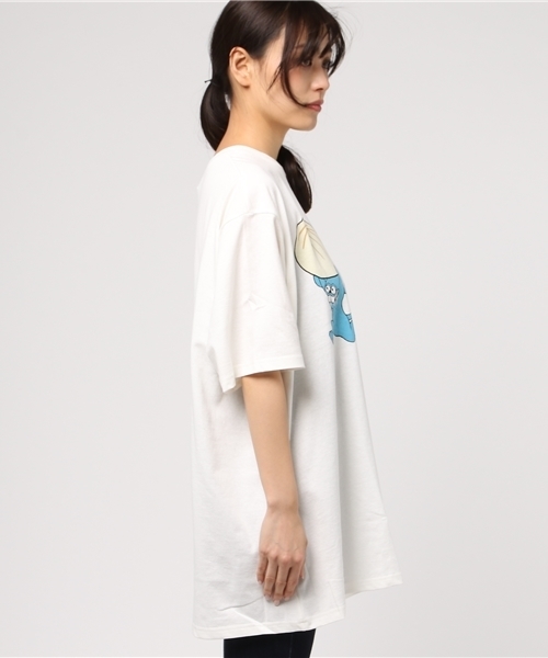 PUNYUS（プニュズ）の「マウスカップルT（Tシャツ/カットソー・レディース・ブラック/ホワイト/杢グレー・3/4）」の5枚目の写真