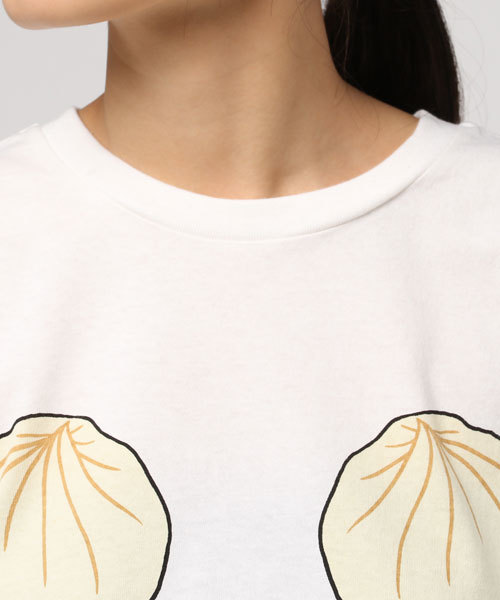 PUNYUS（プニュズ）の「マウスカップルT（Tシャツ/カットソー・レディース・ブラック/ホワイト/杢グレー・3/4）」の7枚目の写真