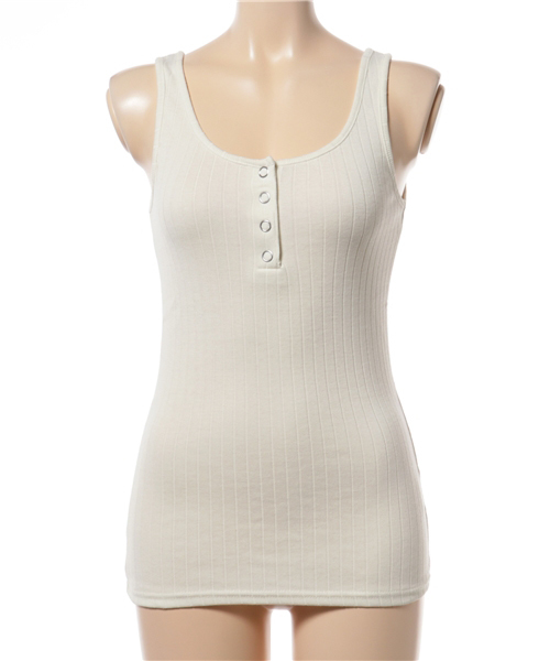 VENCEEXCHANGE（ヴァンスエクスチェンジ）の「ドットボタンヘンリータンクトップ（タンクトップ・レディース・ピンク/オフホワイト/グレー/ブラック/オリーブ/ライトブルー/イエロー/ネイビー・MEDIUM）」の14枚目の写真