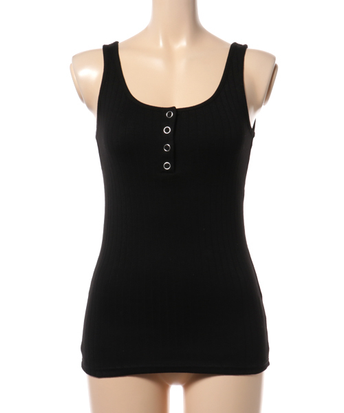 VENCEEXCHANGE（ヴァンスエクスチェンジ）の「ドットボタンヘンリータンクトップ（タンクトップ・レディース・ピンク/オフホワイト/グレー/ブラック/オリーブ/ライトブルー/イエロー/ネイビー・MEDIUM）」の15枚目の写真