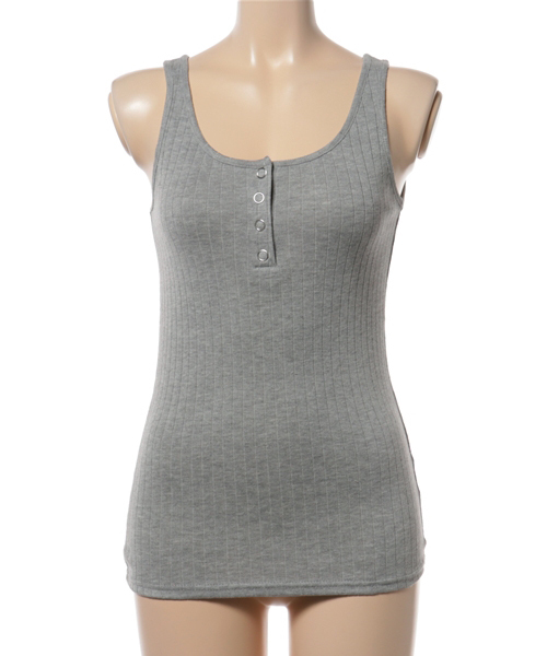 VENCEEXCHANGE（ヴァンスエクスチェンジ）の「ドットボタンヘンリータンクトップ（タンクトップ・レディース・ピンク/オフホワイト/グレー/ブラック/オリーブ/ライトブルー/イエロー/ネイビー・MEDIUM）」の16枚目の写真