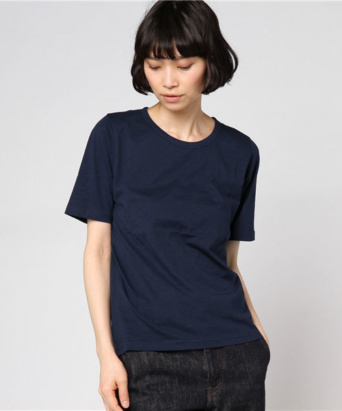 Honeys（ハニーズ）の「オーガニッククルーＴシャツ（Tシャツ/カットソー・レディース・オフホワイト/杢グレー/ブラック/カーキ/レッド/ホワイト×ブラック/ホワイト×ブルー/ネイビー・M/S/LL/L）」の7枚目の写真