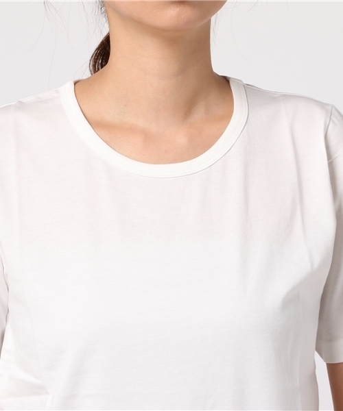 Honeys（ハニーズ）の「オーガニッククルーＴシャツ（Tシャツ/カットソー・レディース・オフホワイト/杢グレー/ブラック/カーキ/レッド/ホワイト×ブラック/ホワイト×ブルー/ネイビー・M/S/LL/L）」の12枚目の写真