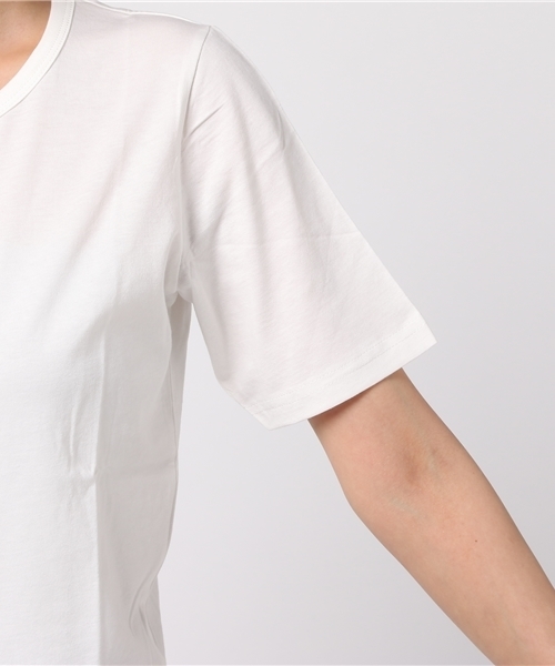 Honeys（ハニーズ）の「オーガニッククルーＴシャツ（Tシャツ/カットソー・レディース・オフホワイト/杢グレー/ブラック/カーキ/レッド/ホワイト×ブラック/ホワイト×ブルー/ネイビー・M/S/LL/L）」の13枚目の写真