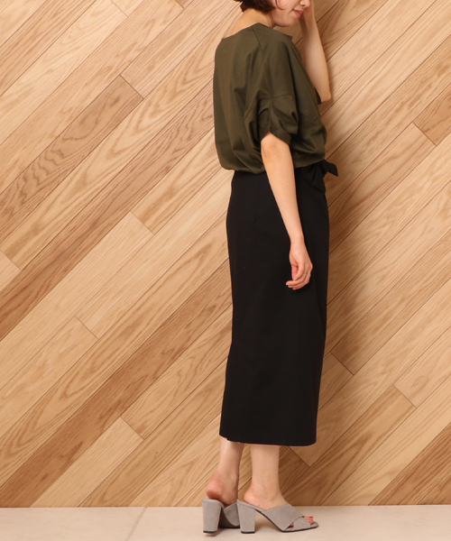 un dix cors（アンディコール）の「リボンミディタイトスカート（スカート・レディース・ブラック/ピンク・ﾌﾘ-）」の3枚目の写真