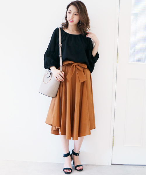 N.（N. Natural Beauty Basic）（エヌエヌナチュラルビューティーベーシック）の「取外しベルト付イレギュラーヘムタイプライタースカート（スカート・レディース・ピンク/ブラウン/グリーン/ブルー/ベージュ・MEDIUM）」の19枚目の写真