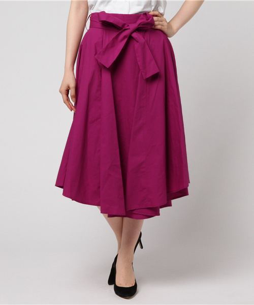 N.（N. Natural Beauty Basic）（エヌエヌナチュラルビューティーベーシック）の「取外しベルト付イレギュラーヘムタイプライタースカート（スカート・レディース・ピンク/ブラウン/グリーン/ブルー/ベージュ・MEDIUM）」の6枚目の写真