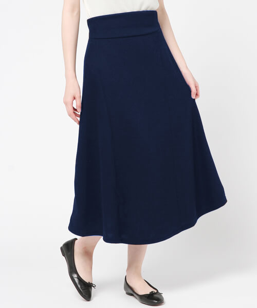 reca（レカ）の「【新色追加】ウエストゴムリブスウェット フレアスカート（スカート・レディース・ブラック/ライトグレー/ダークグレー/ネイビー/ダークグリーン/ボルドー・FREE）」の5枚目の写真