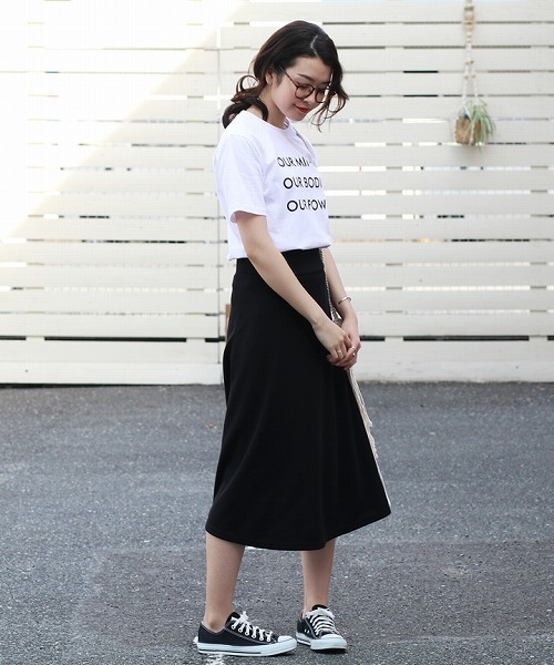 reca（レカ）の「【新色追加】ウエストゴムリブスウェット フレアスカート（スカート・レディース・ブラック/ライトグレー/ダークグレー/ネイビー/ダークグリーン/ボルドー・FREE）」の10枚目の写真