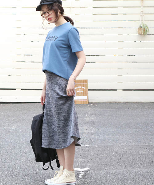 reca（レカ）の「【新色追加】ウエストゴムリブスウェット フレアスカート（スカート・レディース・ブラック/ライトグレー/ダークグレー/ネイビー/ダークグリーン/ボルドー・FREE）」の13枚目の写真