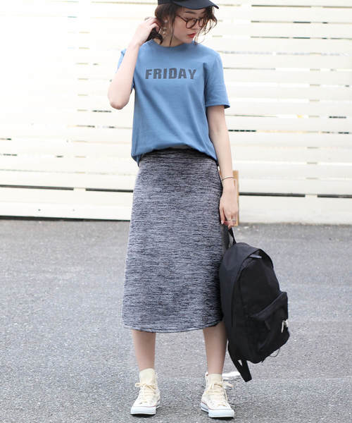 reca（レカ）の「【新色追加】ウエストゴムリブスウェット フレアスカート（スカート・レディース・ブラック/ライトグレー/ダークグレー/ネイビー/ダークグリーン/ボルドー・FREE）」の14枚目の写真