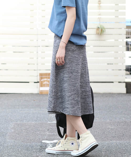 reca（レカ）の「【新色追加】ウエストゴムリブスウェット フレアスカート（スカート・レディース・ブラック/ライトグレー/ダークグレー/ネイビー/ダークグリーン/ボルドー・FREE）」の16枚目の写真