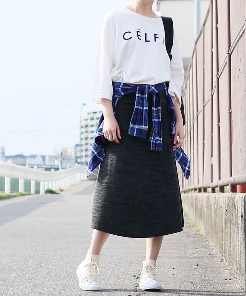 reca（レカ）の「【新色追加】ウエストゴムリブスウェット フレアスカート（スカート・レディース・ブラック/ライトグレー/ダークグレー/ネイビー/ダークグリーン/ボルドー・FREE）」の17枚目の写真