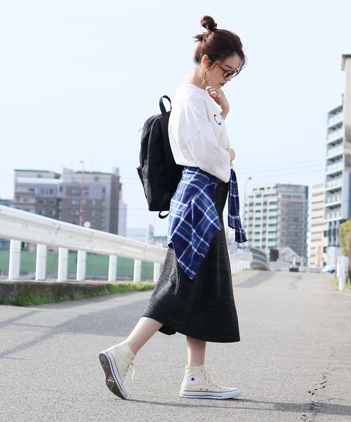 reca（レカ）の「【新色追加】ウエストゴムリブスウェット フレアスカート（スカート・レディース・ブラック/ライトグレー/ダークグレー/ネイビー/ダークグリーン/ボルドー・FREE）」の18枚目の写真