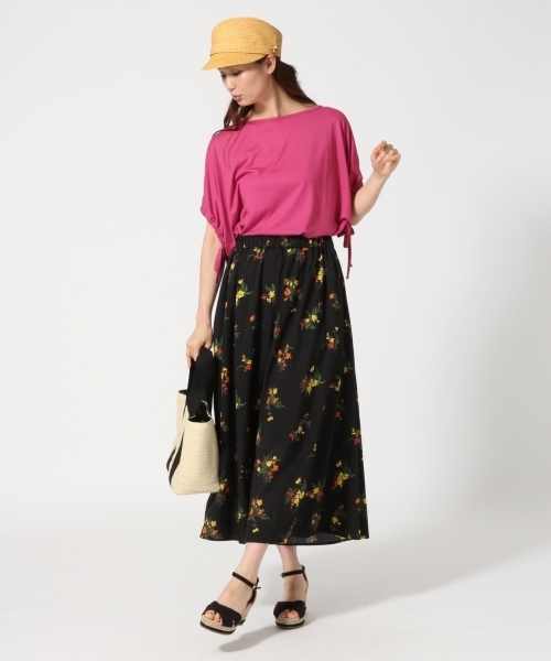 GLOBAL WORK（グローバルワーク）の「【機能素材】ドロストスリーブＴ半袖/759642（Tシャツ/カットソー・レディース・グリーン/ホワイト/ピンク系その他/ブラック/グレー・MEDIUM/LARGE）」の8枚目の写真