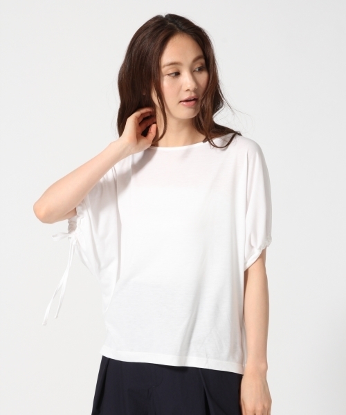 GLOBAL WORK（グローバルワーク）の「【機能素材】ドロストスリーブＴ半袖/759642（Tシャツ/カットソー・レディース・グリーン/ホワイト/ピンク系その他/ブラック/グレー・MEDIUM/LARGE）」の9枚目の写真