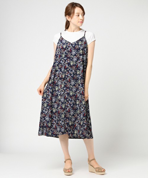 LBC（エルビーシー）の「プリント柄キャミワンピース巾着付き（ワンピース・レディース・ブラック/オフホワイト/ネイビー・MEDIUM/LARGE）」の13枚目の写真