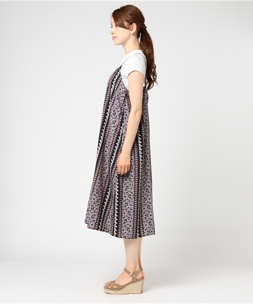 LBC（エルビーシー）の「プリント柄キャミワンピース巾着付き（ワンピース・レディース・ブラック/オフホワイト/ネイビー・MEDIUM/LARGE）」の5枚目の写真