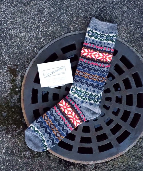 ANONYMOUSISM(アノニマスイズム)の「【AnonymousIsm】フェアイル/クルー丈ソックス(ソックス/靴下・メンズ・チャコールグレー/ベージュ/ネイビー/グレー/オレンジ/チャコール/ワインレッド/レッド/グリーン/ダークグリーン/パープル/オートミール/インディゴブルー/杢グレー/レッド系その他/ホワイト系その他・FREE/25cm~27cm/23cm~25cm)」の4枚目の写真