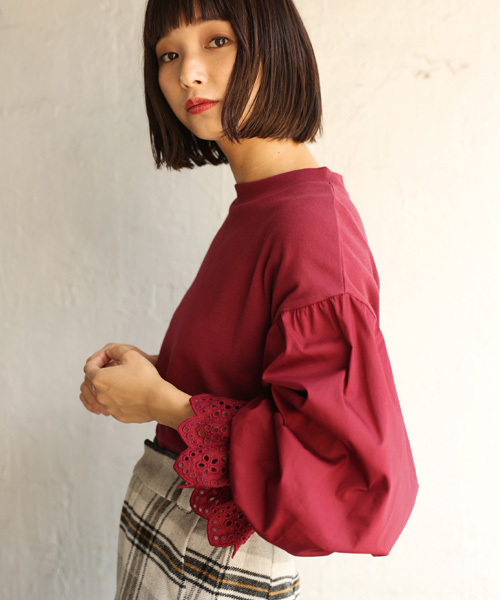 LOWRYS FARM(ローリーズファーム)の「フハクキリカエ/LS 769261 (Tシャツ/カットソー・レディース・オフホワイト/ブラック/ベージュ/レッド・LARGE/MEDIUM)」の4枚目の写真