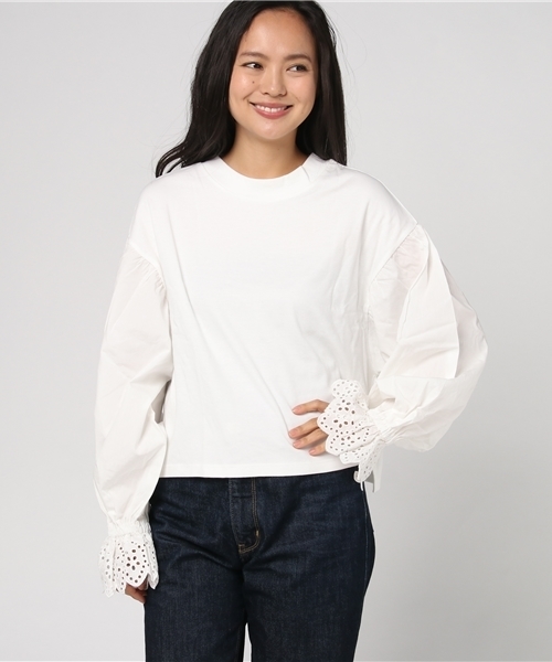 LOWRYS FARM(ローリーズファーム)の「フハクキリカエ/LS 769261 (Tシャツ/カットソー・レディース・オフホワイト/ブラック/ベージュ/レッド・LARGE/MEDIUM)」の13枚目の写真