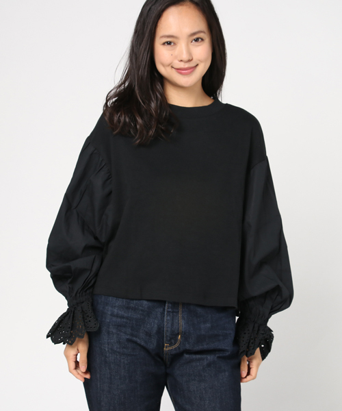 LOWRYS FARM(ローリーズファーム)の「フハクキリカエ/LS 769261 (Tシャツ/カットソー・レディース・オフホワイト/ブラック/ベージュ/レッド・LARGE/MEDIUM)」の12枚目の写真