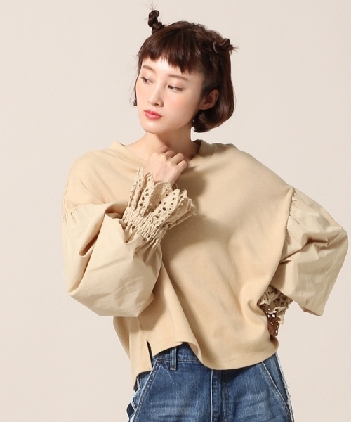LOWRYS FARM(ローリーズファーム)の「フハクキリカエ/LS 769261 (Tシャツ/カットソー・レディース・オフホワイト/ブラック/ベージュ/レッド・LARGE/MEDIUM)」の17枚目の写真