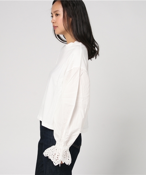 LOWRYS FARM(ローリーズファーム)の「フハクキリカエ/LS 769261 (Tシャツ/カットソー・レディース・オフホワイト/ブラック/ベージュ/レッド・LARGE/MEDIUM)」の10枚目の写真